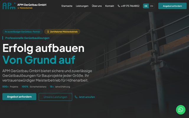 Startseite von APm Gerüstbau
