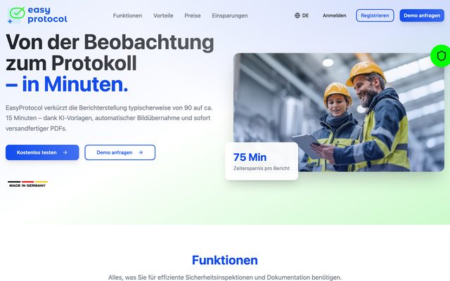 Startseite von Easy Protocol